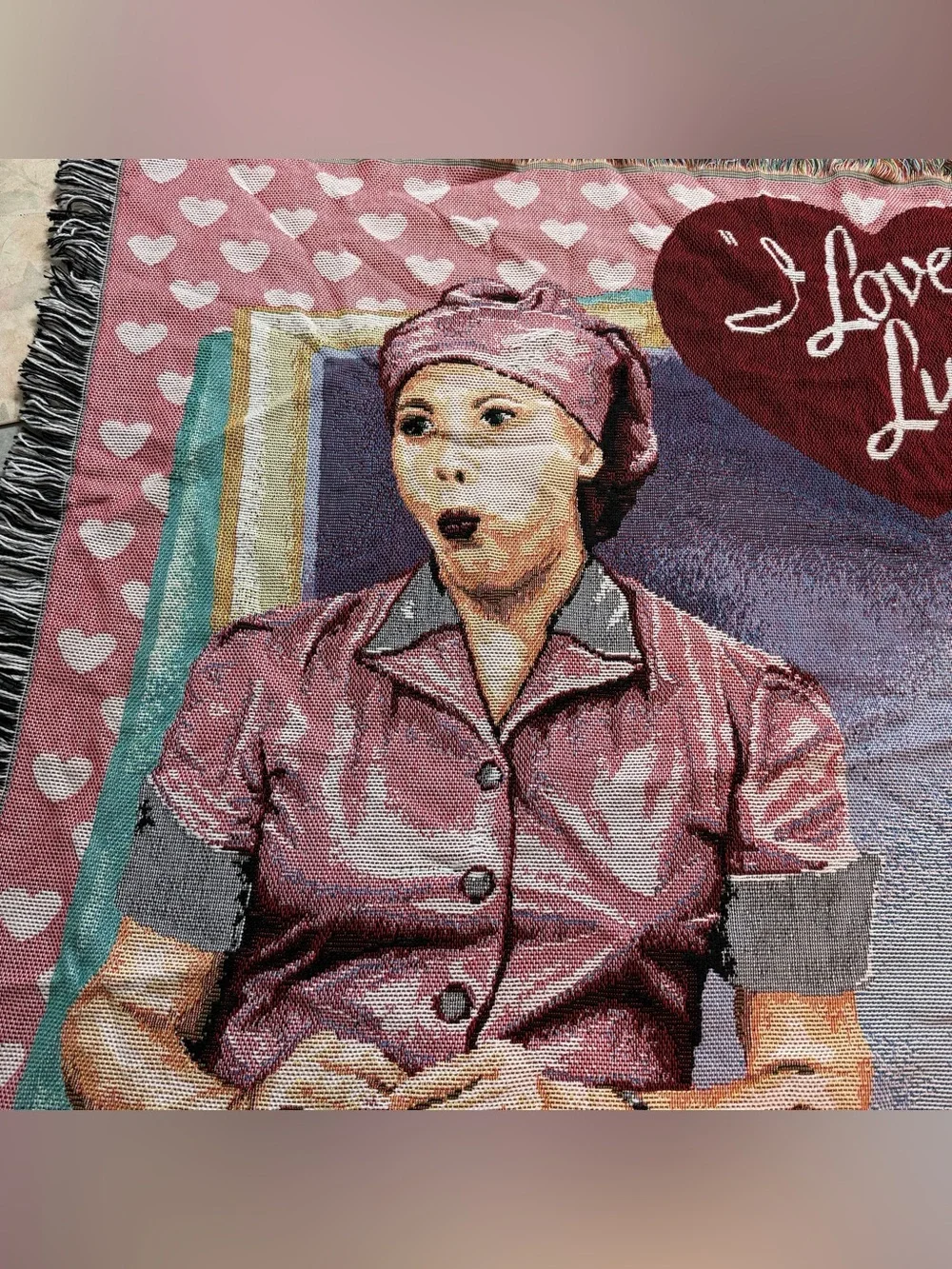 I Love Lucy Chocolate Factory The Northwest Company Knit Throw Blanket- 47x61